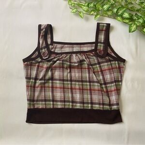 Plaid cropped tank top